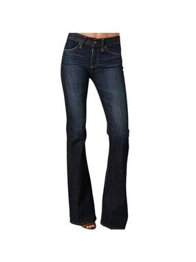 Adriano Goldschmied Farrah Womens 70s Bell Bottom Dark Wash Jeans Size 27 Denim